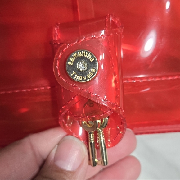 Samantha Thavasa Authentic Red PVC Clear Bag Crossbody/shouldwr Bag - Picture 16 of 16